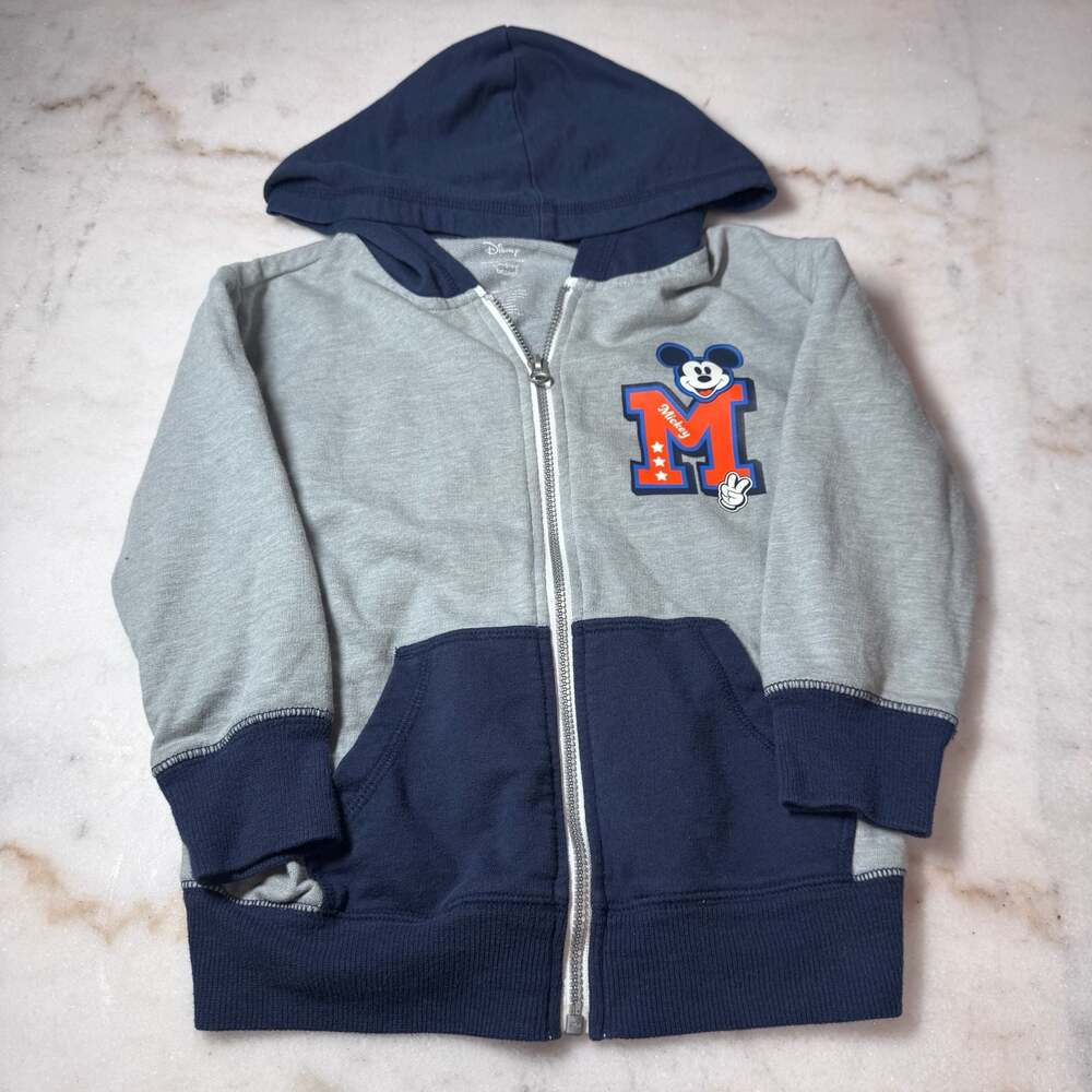 Disney Jumping Beans Mickey Mouse Full Zip Hoodie Gray/Navy